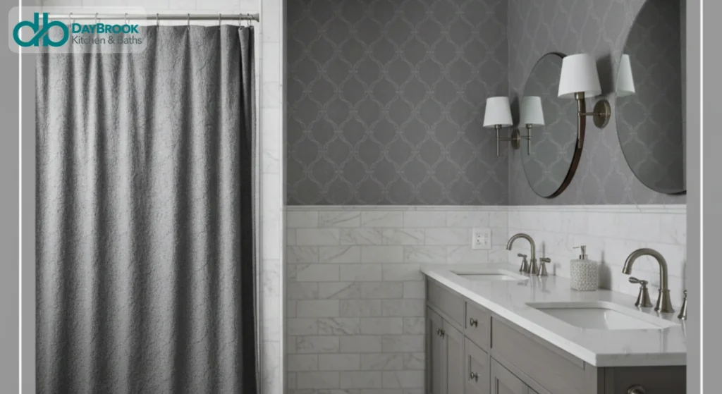 20. Mix Wallpaper and Tile​